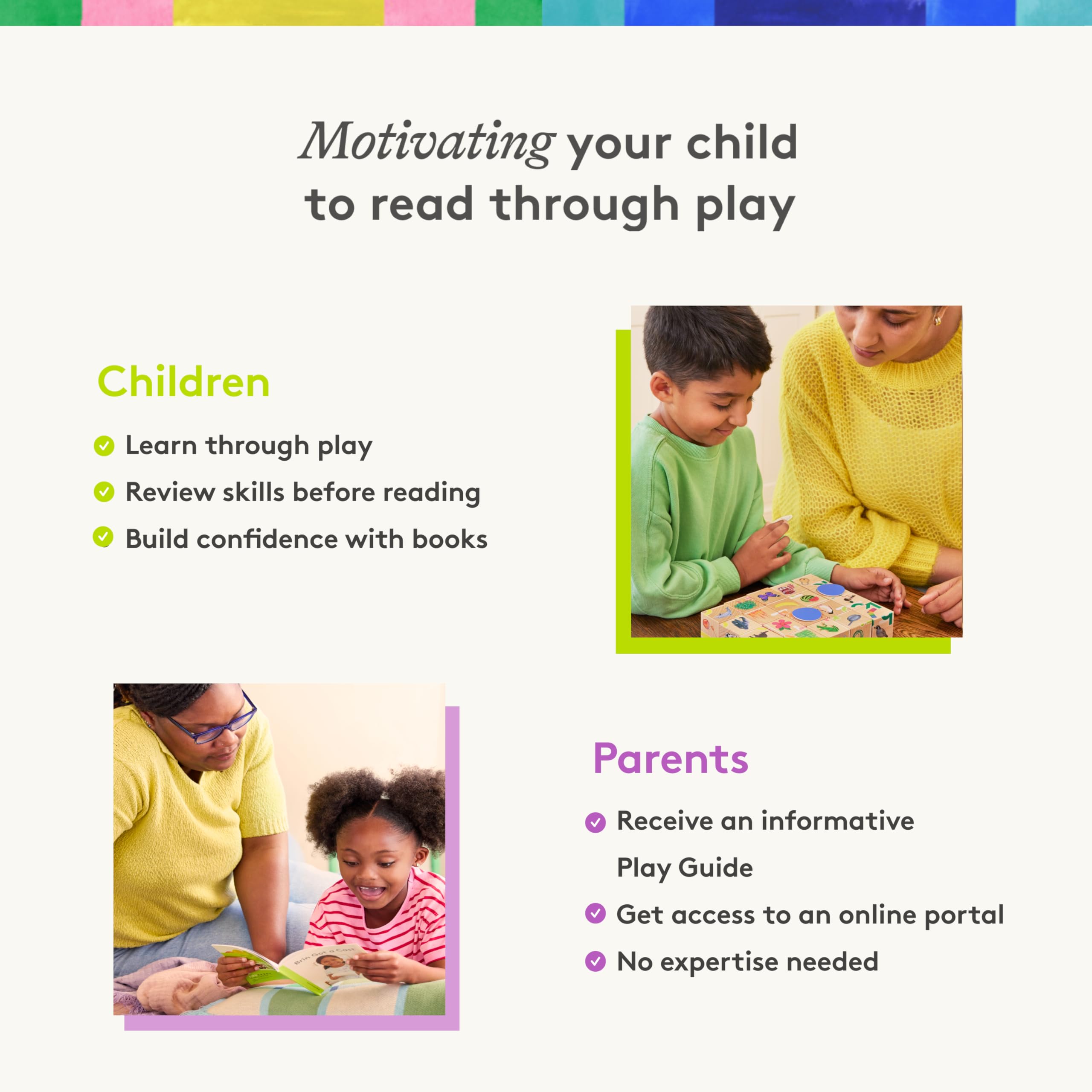 Lovevery Reading Skill Set for Pre-K & Kindergarten - Fun Phonics Games, Books & Activities to Learn to Read (Part 1) - Perfect for Homeschooling & Early Childhood Education