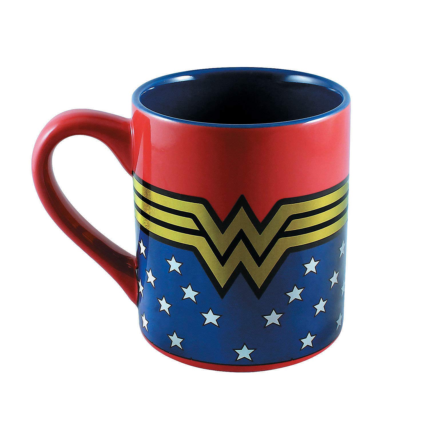 Wonder Woman™ Logo Coffee Mugs Set of 4 - Superhero Themed Ceramic Cups for Coffee, Tea & Hot Drinks - Perfect for Home, Office & Superhero Fans Collection