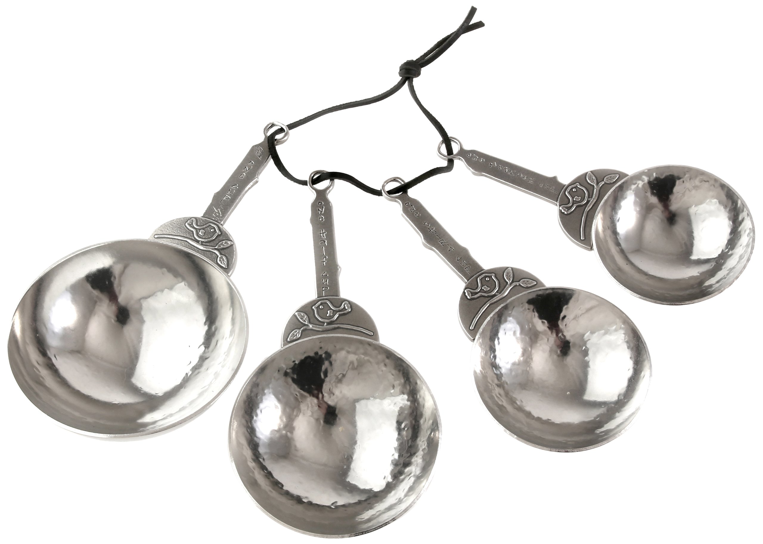 Premium Crosby & Taylor Bird Pewter Measuring Cup Set - Elegant Kitchen Measuring Tools for Baking & Cooking - Perfect Gift for Home Chefs & Bird Lovers