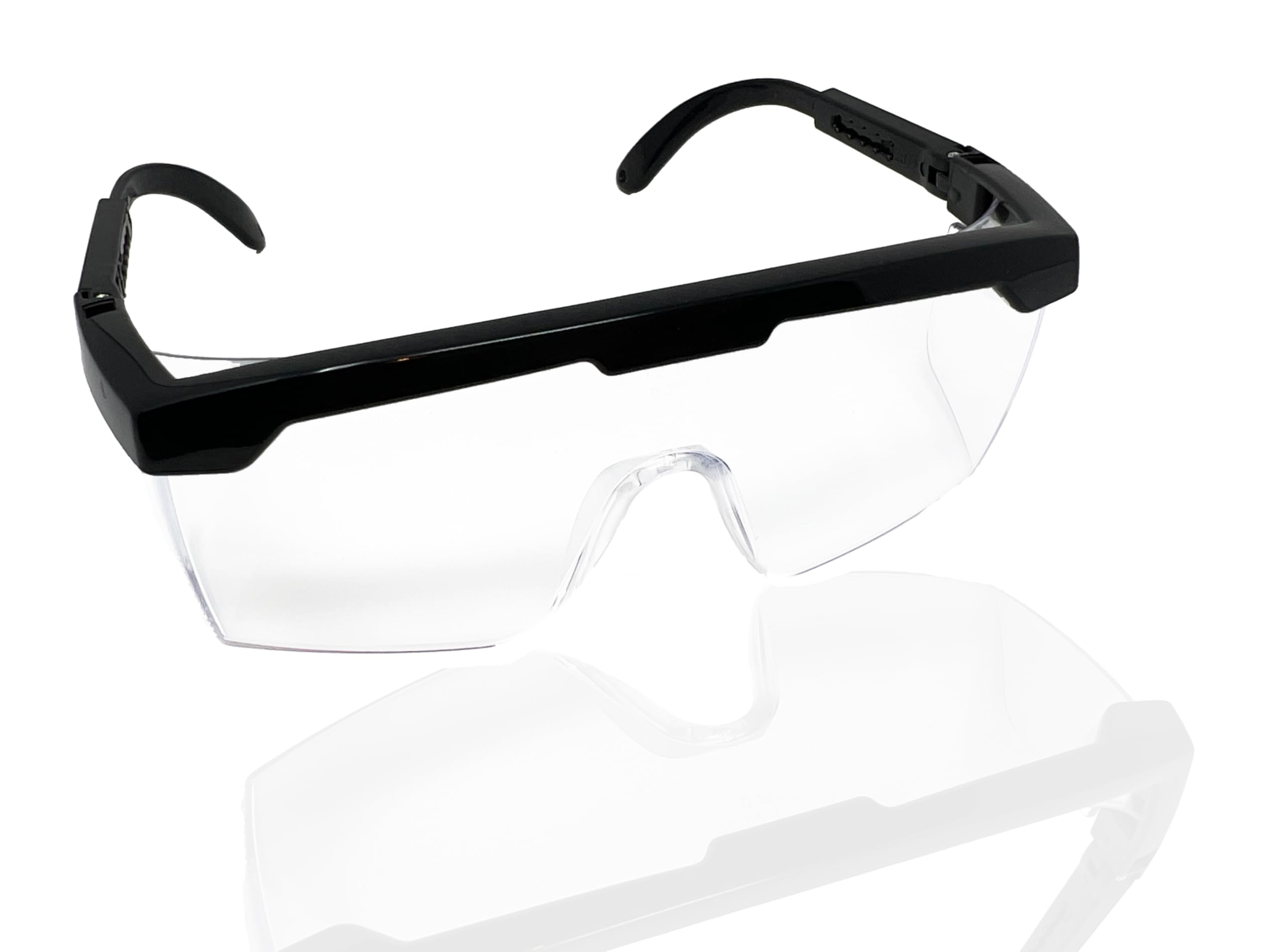 Elite Medical Adjustable Safety Glasses - Anti-Fog, Anti-Scratch, UV400 Protection - Full Frame with Adjustable Temples (EEW-411 Black) - Ideal for Nurses, Doctors, Lab Technicians & Industrial Workers - Perfect for Medical Procedures, Laboratory Work & Construction Sites