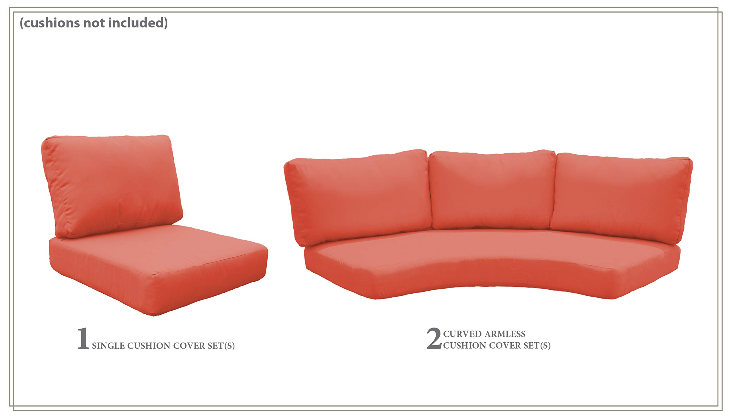 TK Classics High Back Cover Set in Tangerine for LAGUNA-06g Patio Furniture - Replacement Slipcovers for Outdoor Chairs (Cushions Not Included) - Perfect for Poolside, Garden, and Patio Decor