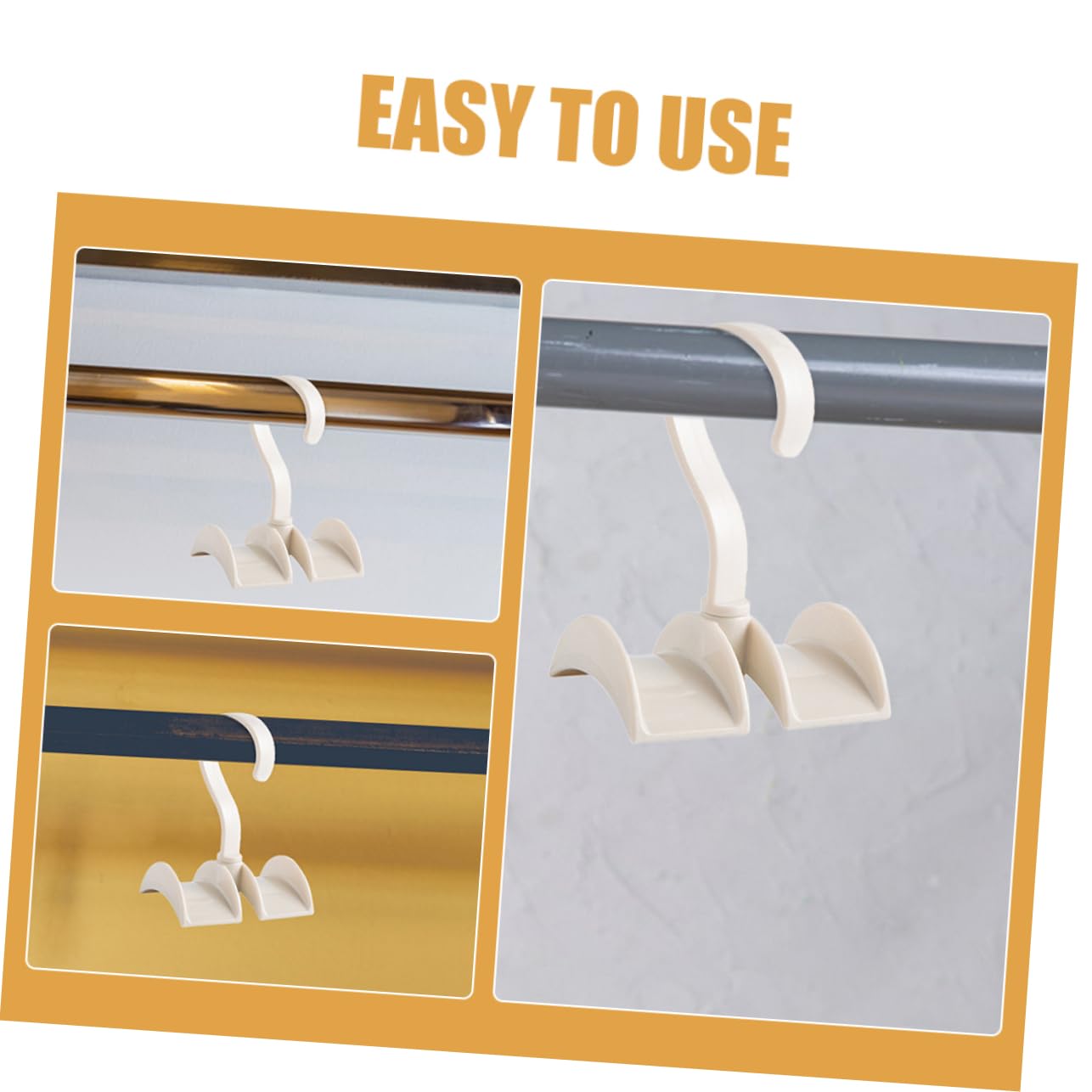Cabilock Rotating Handbag Hanger - 360° Swivel Closet Organizer for Purses, Belts, Scarves & Shoes | Space-Saving Clothes Hanging Rack (Beige) | Perfect for Bedroom, Closet & Dorm Organization