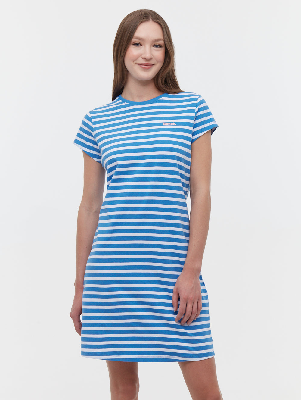 Mabelle Women's Striped T-Shirt Midi Dress - Casual Summer Flowy A-Line Dress for Beach, Vacation & Everyday Wear