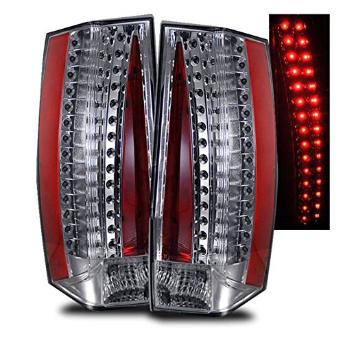 Chrome LED Tail Lights Assembly Set for Cadillac Escalade 2007-2023 - Left & Right Side Replacement Pair - Bright LED Brake Lights for Enhanced Safety & Style - Perfect for Night Driving & Custom Car Upgrades