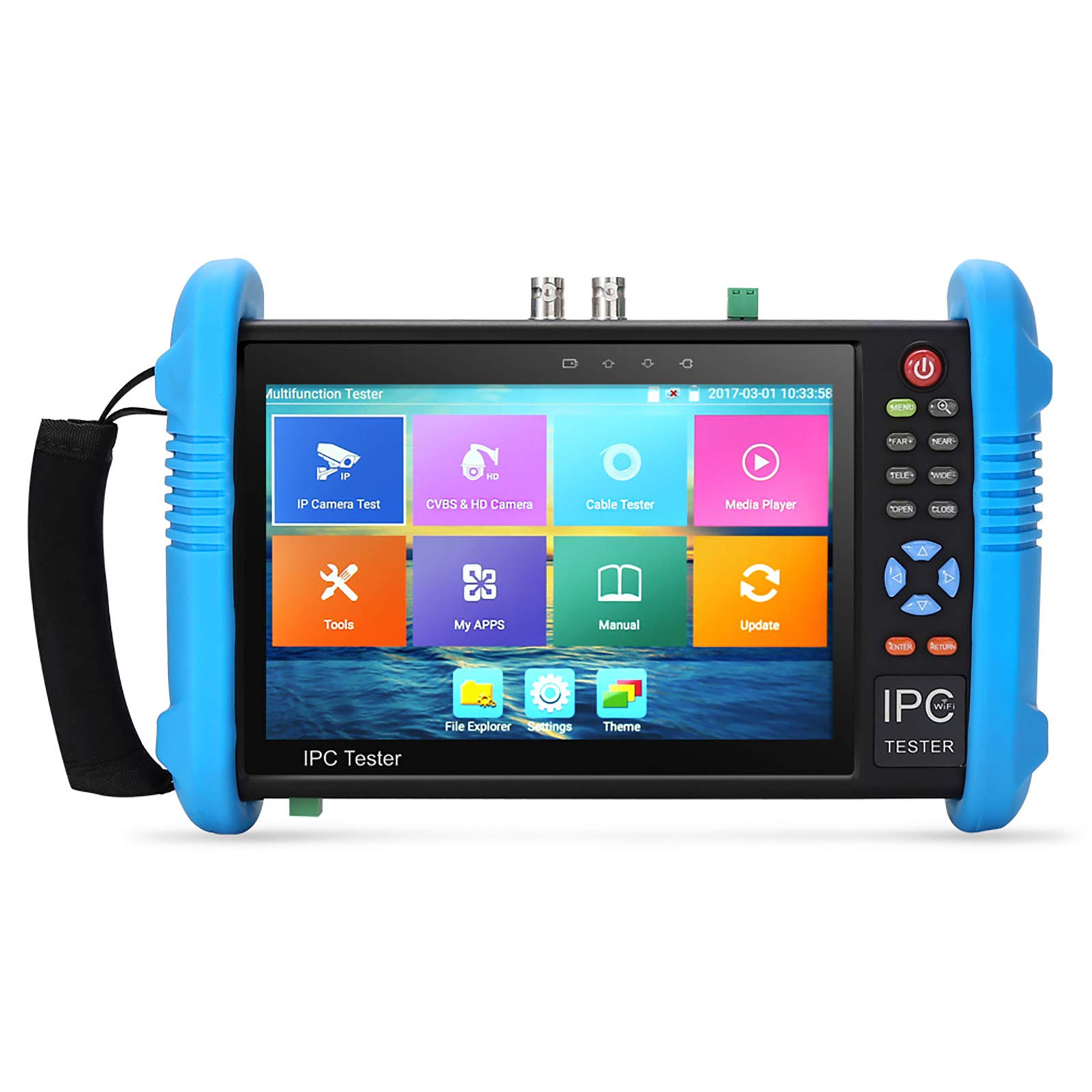 Koolertron Upgraded 7 Inch IPS Touch Screen H.265 4K IPC-9800 Plus IP Camera Tester - CCTV CVBS Analog Tester with Built-in WiFi, POE, 8G TF Card, HDMI Output, RJ45 TDR, Dual Window Test & Firmware - Perfect for Security Camera Installation & Maintenance