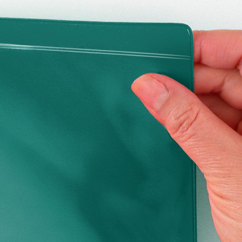 StoreSMART Heavy Duty File Jackets - 25-Pack with Green Plastic Back & Clear Plastic Front - Letter Size Document Protectors for Office, School, and Home Organization (FJ85PQG-25)