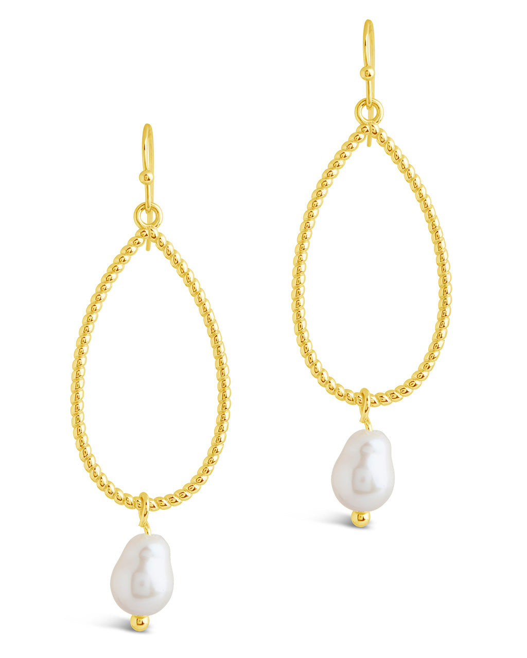 Elyse Pearl & Oval Drop Dangle Earrings for Women - Elegant Fashion Jewelry for Party, Wedding & Special Occasions