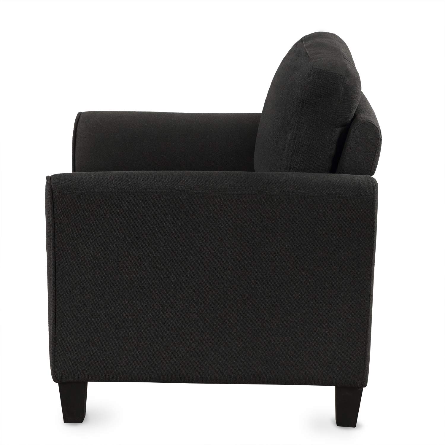 Modern Single Sofa with Armrest - Black Living Room Furniture for Small Spaces | Perfect for Apartments, Studios & Cozy Corners