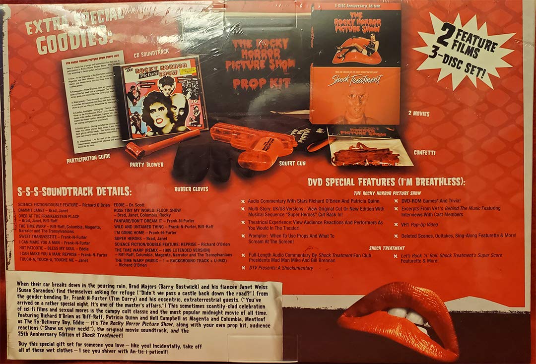 Rocky Horror Picture Show 25th Anniversary Gift Set - 2 Movies & Soundtrack CD Collection | Perfect for Halloween Costume Parties & Cult Film Lovers