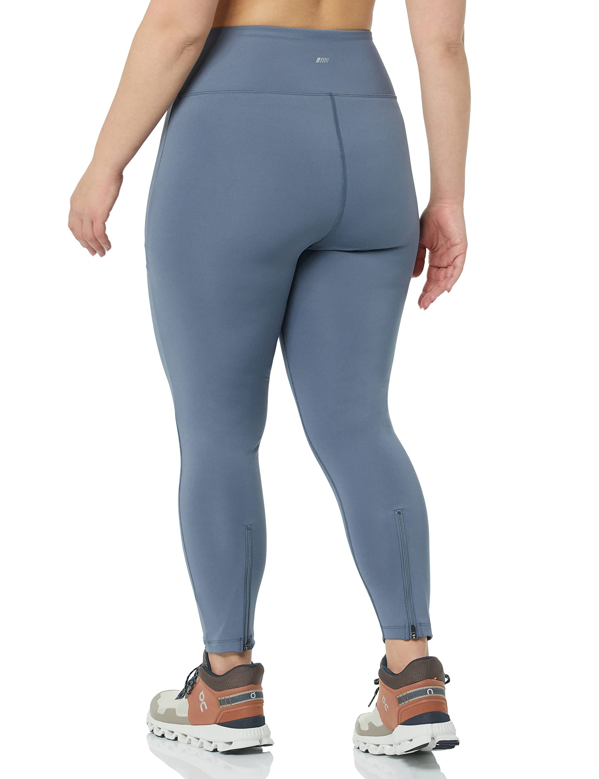 Amazon Essentials Women's Everyday Fitness 7/8 Zipped Legging - High Waist Yoga Pants with Pockets, Moisture Wicking & Stretchy for Workout, Running, Gym - Plus Size Available