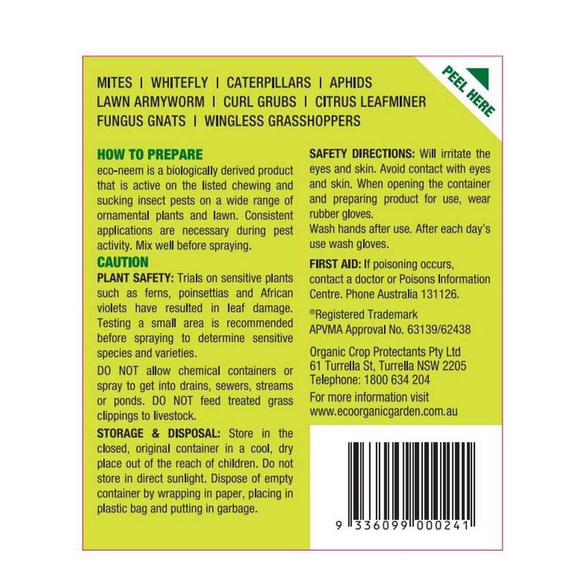 100ml Eco-Friendly Neem Oil Organic Insecticide for Plants - Natural Pest Control for Lawn Grubs, Aphids & Sucking Insects | Indoor & Outdoor Garden Use
