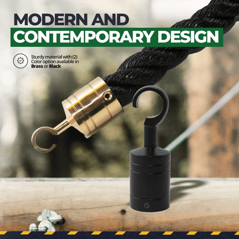 Heavy Duty Brass Rope Hook - 1 Inch, Weatherproof & Anti-Rust for Outdoor Use