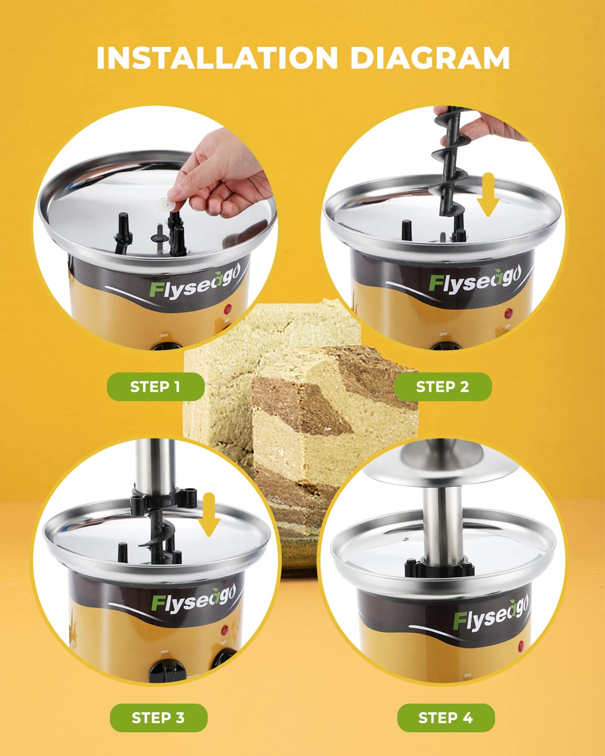 4-Tier Chocolate & Cheese Fountain Machine - Perfect for Nachos, Chocolate Sauce, Weddings & Parties | Ideal for Home Entertaining, Catering Events & Buffet Stations