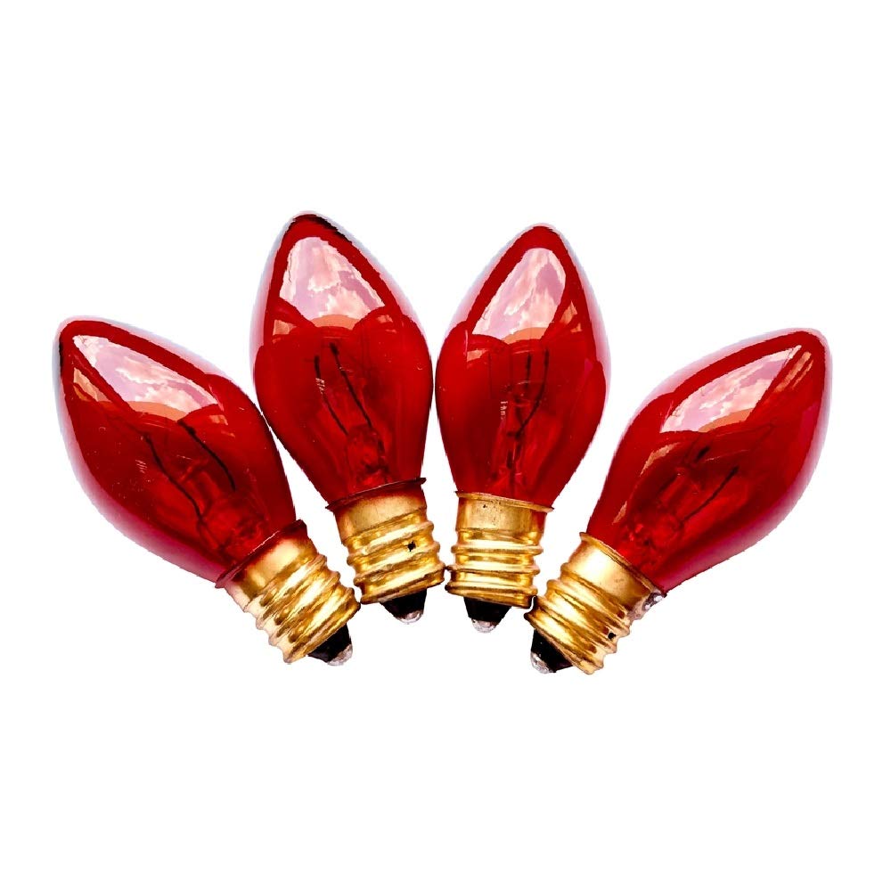 19152 Christmas Incandescent Replacement Bulb - Transparent Red Holiday Light Bulbs for Tree Decorations, Outdoor String Lights & Festive Home Decor