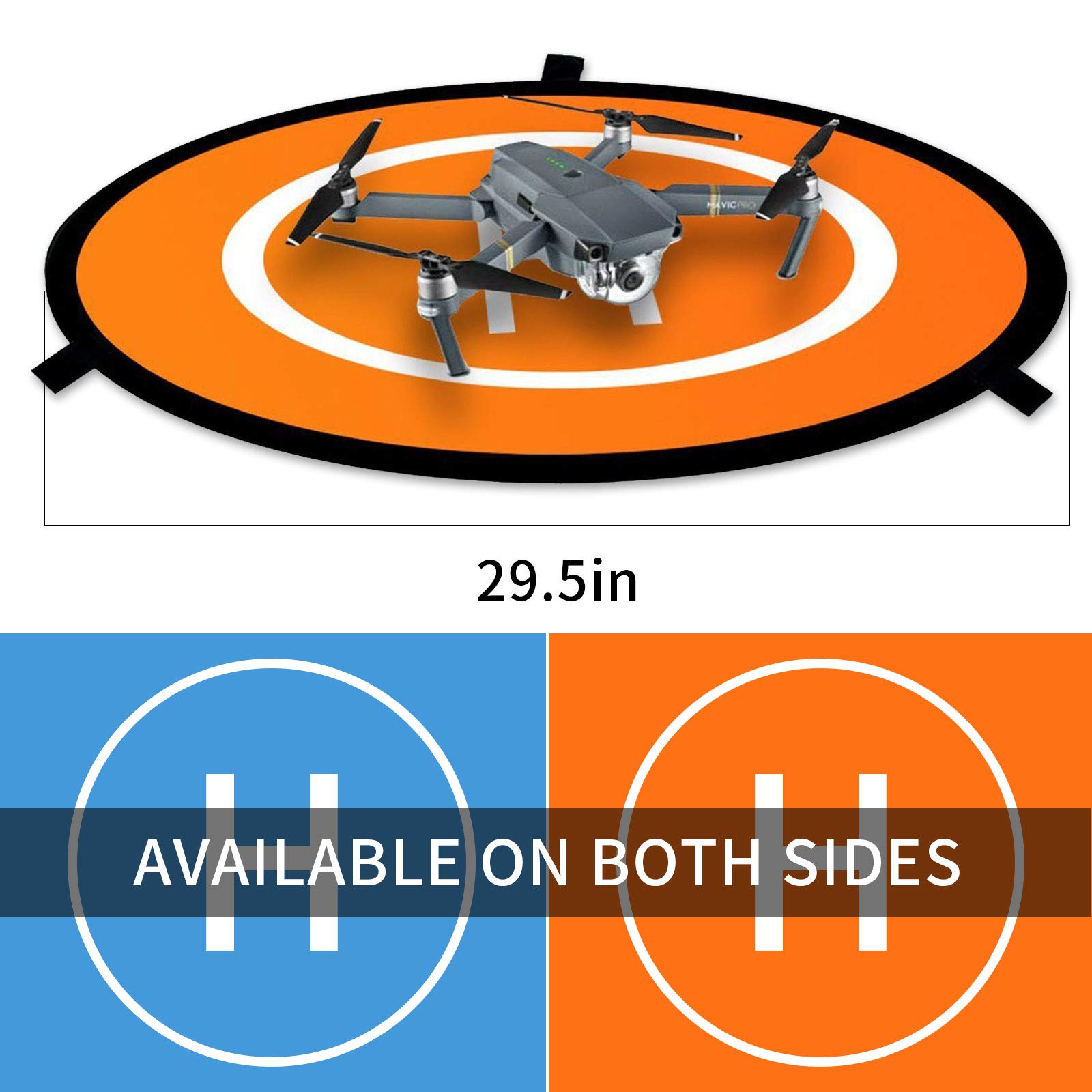 Waterproof 43'' Universal Drone Landing Pad - Fast-Fold Double-Sided Quadcopter Helipad for DJI Mavic Pro, Phantom 2/3/4, Spark, Inspire 1/2 | Portable RC Helicopter Landing Mat for Outdoor Aerial Photography & Drone Racing