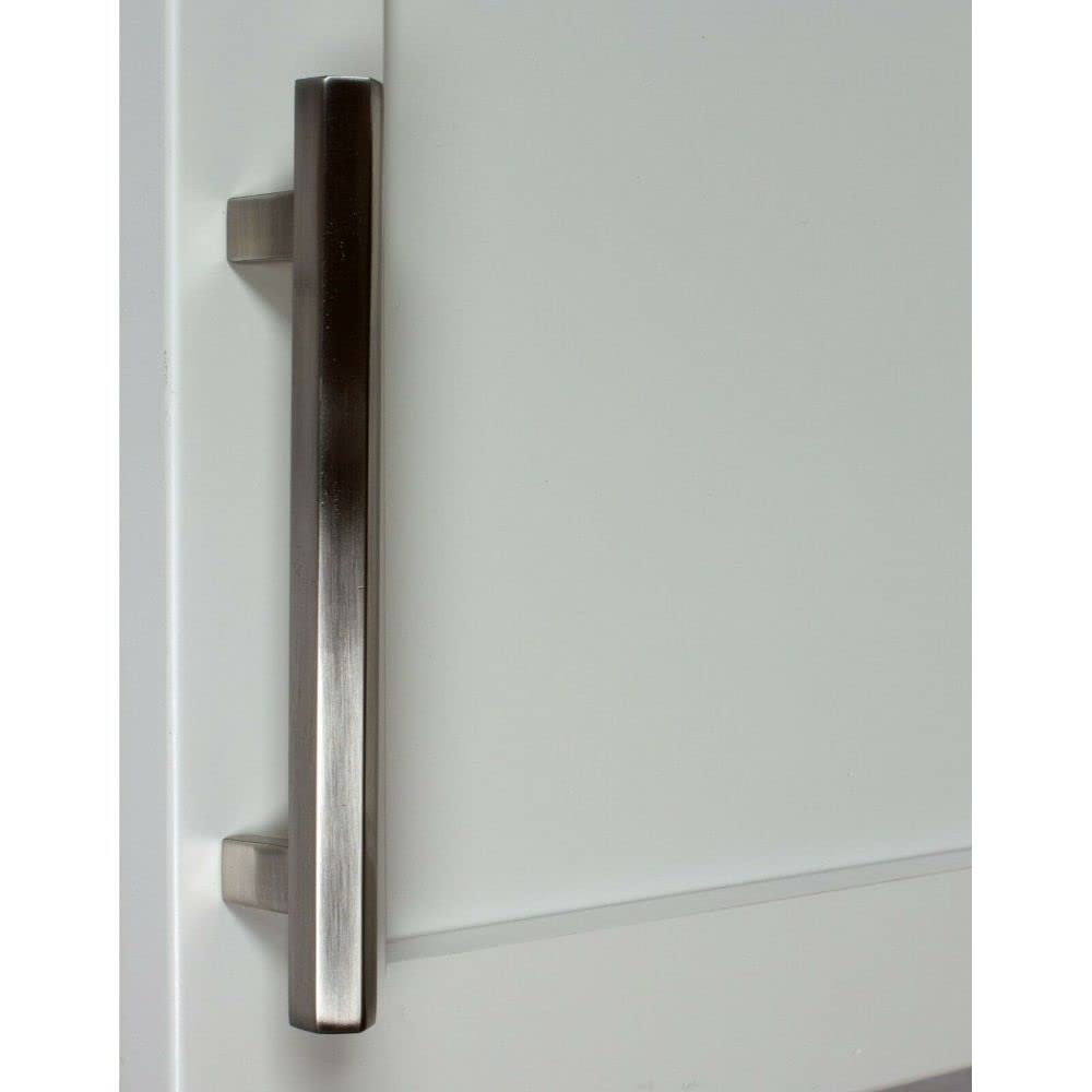 5 Inch Satin Nickel Hexagon Bar Pull Cabinet Handle - CC 4791-128-SN | Modern Kitchen & Bathroom Hardware for Drawers & Cabinets
