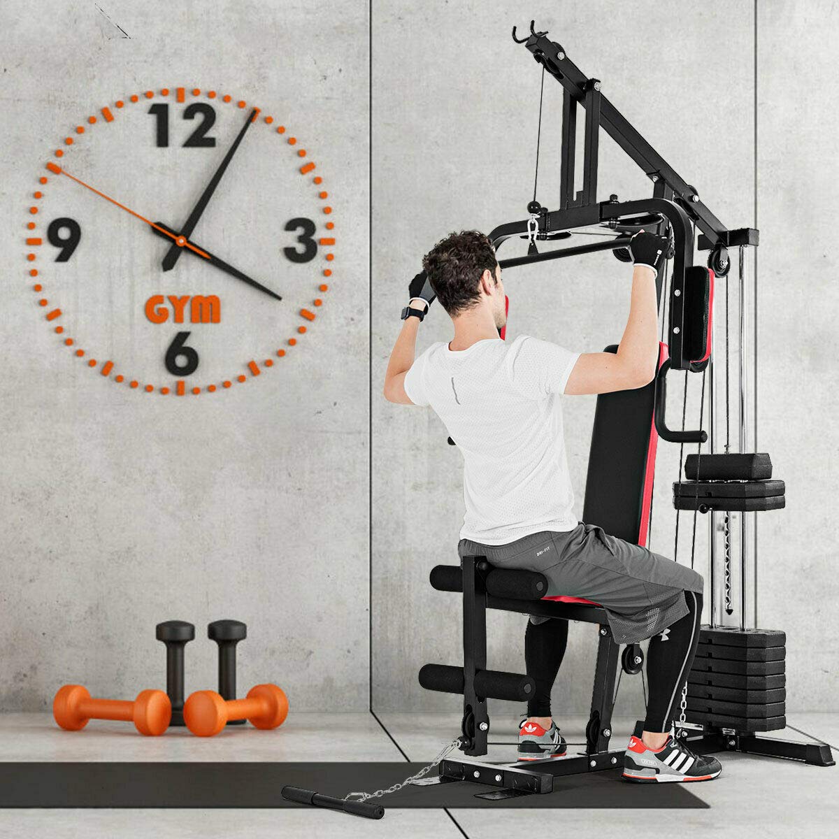 Goplus Multifunction Home Gym System - Weight Training Equipment for Full Body Workout | Strength Machine for Men & Women | Perfect for Home Fitness & Small Spaces