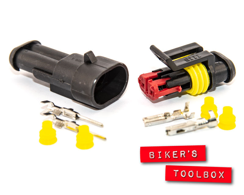 2 Way Superseal Weatherproof Electrical Connector - Waterproof Wire Connectors for Outdoor, Marine & Automotive Use