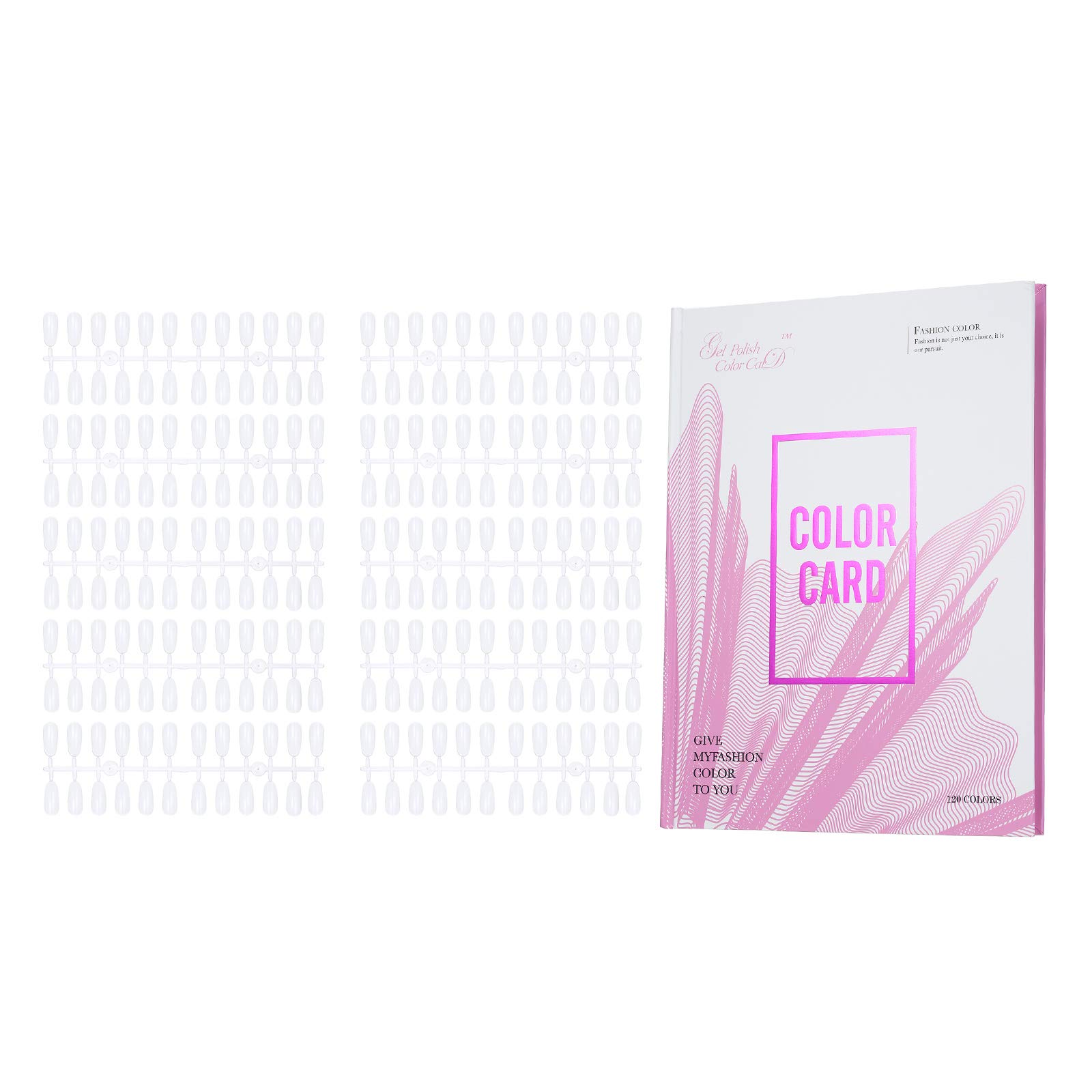 240pcs False Nail Tips Display Book with 120 Color Blocks - Professional Nail Polish UV Gel Color Chart for DIY & Salon Use - Perfect for Nail Art Design, Manicure Practice, and Salon Color Matching