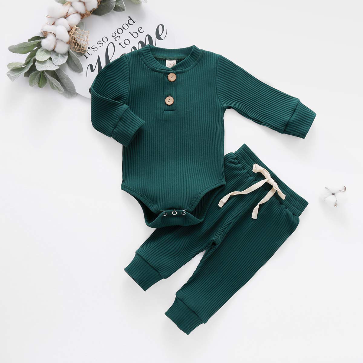**Adorable Newborn Baby Girl & Boy Fall Clothes Set – 3-24 Months Long Sleeve Knitted Cotton Romper & Pants – Cozy Winter Outfits for Infants – Perfect for Playdates, Family Photos & Holiday Gatherings**
