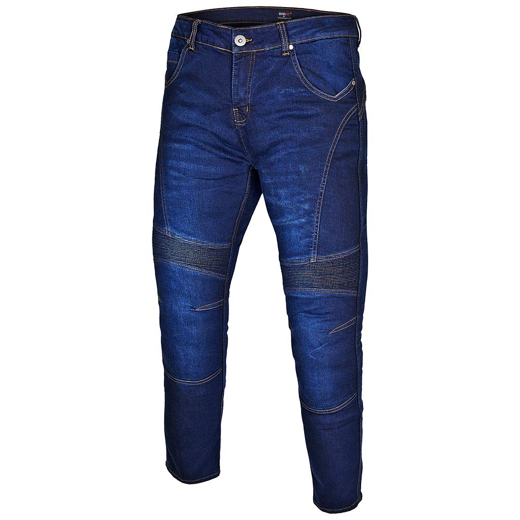 Gentry Choice Men's Slim Fit Motorcycle Jeans - Dupont Kevlar Lined Biker Pants in Blue (Size 30) | Protective Riding Gear for Harley & Cruiser Enthusiasts