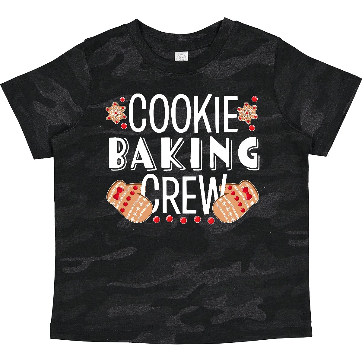 Inktastic Christmas Cookie Baking Crew Toddler T-Shirt with Oven Mitts - Fun Holiday Baking Outfit for Kids