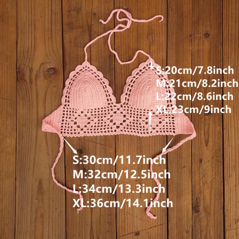Crochet Halter Tops for Women - Backless Bralette Summer Beachwear | Breathable Knit Camisole for Beach, Pool Party & Vacation Outfits