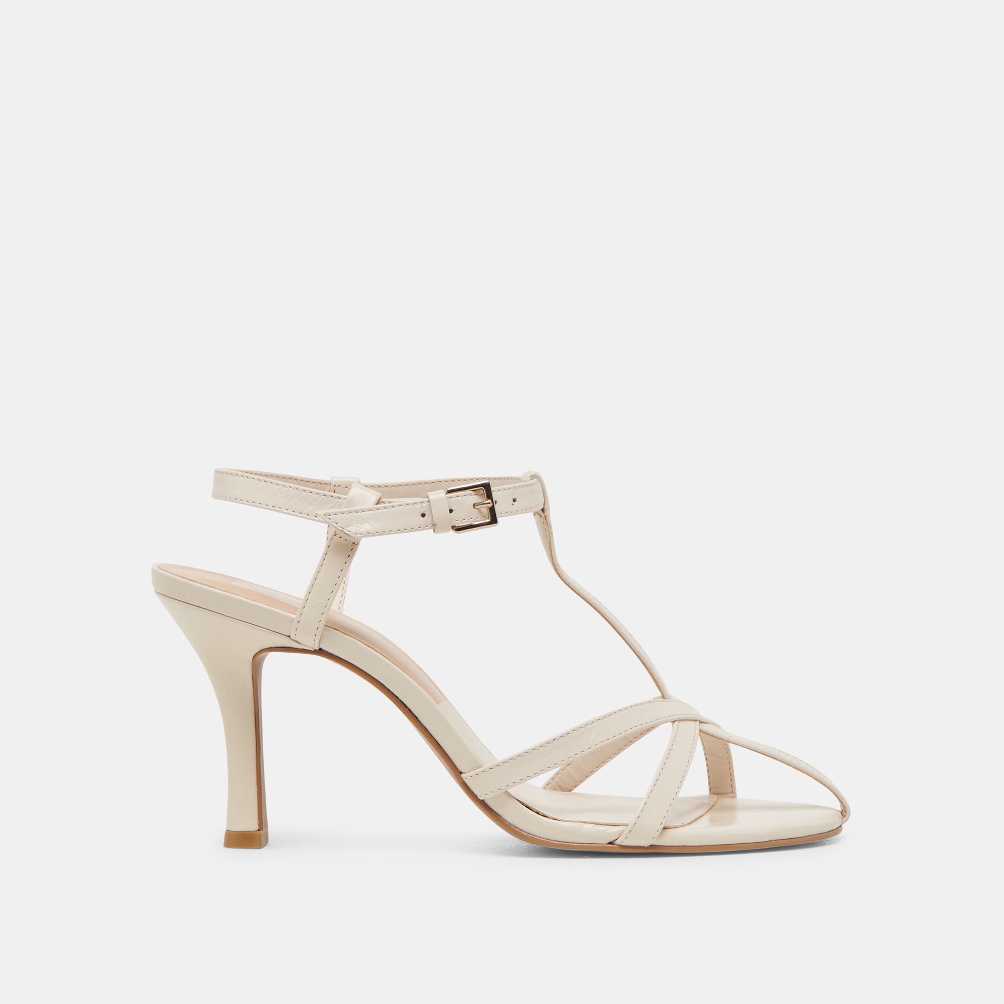 Liane Women's High Heels - Bone Crinkle Patent Leather Pumps for Office, Party & Special Occasions
