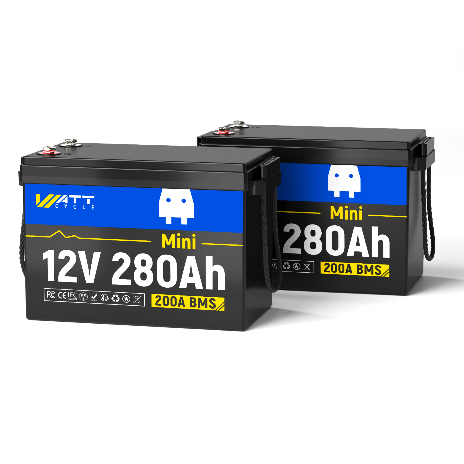 Upgraded Smart Version 12V 280Ah Mini LiFePO4 Lithium Battery - Perfect for Solar Power Systems, RVs, Marine & Off-Grid Applications