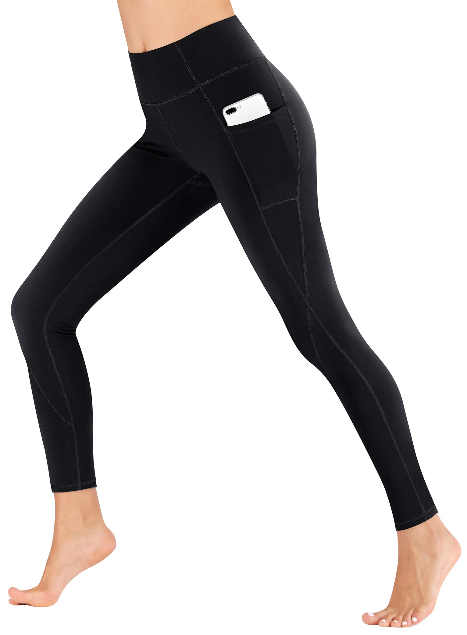 Healthyoga Women's High Waist Yoga Pants with Pockets - Workout Leggings & Tights for Running, Gym, Pilates & Lounge Wear
