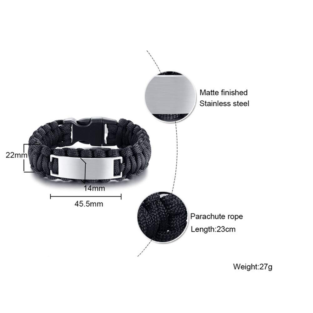 Men's Stainless Steel Bible Verse Paracord Bracelet - Outdoor Survival & Christian Gift for Hiking