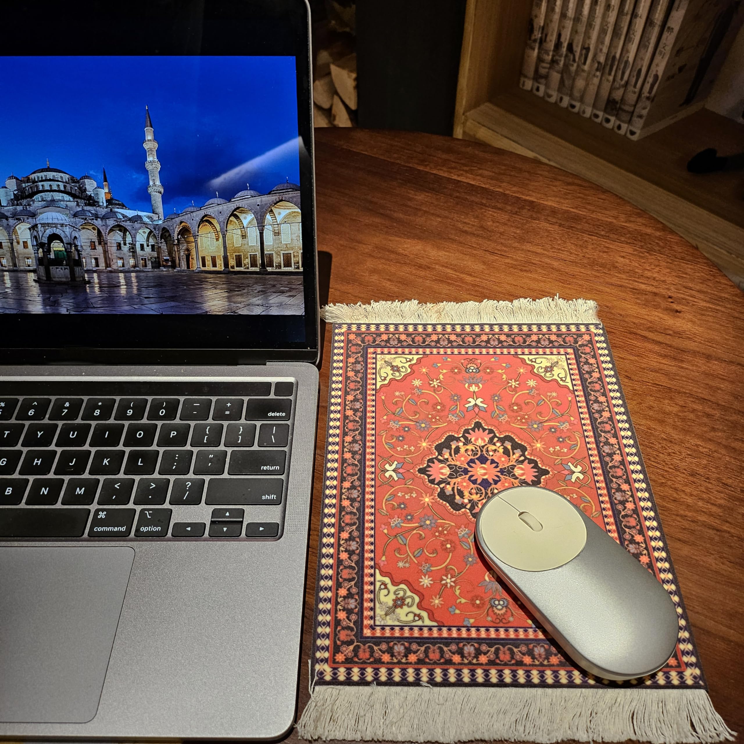 2 Pack Bohemian Style Woven Rug Mouse Pad - Non-Slip Desk Mat for Computers & Laptops - Perfect for Office, Gaming & Home Decor Accessories