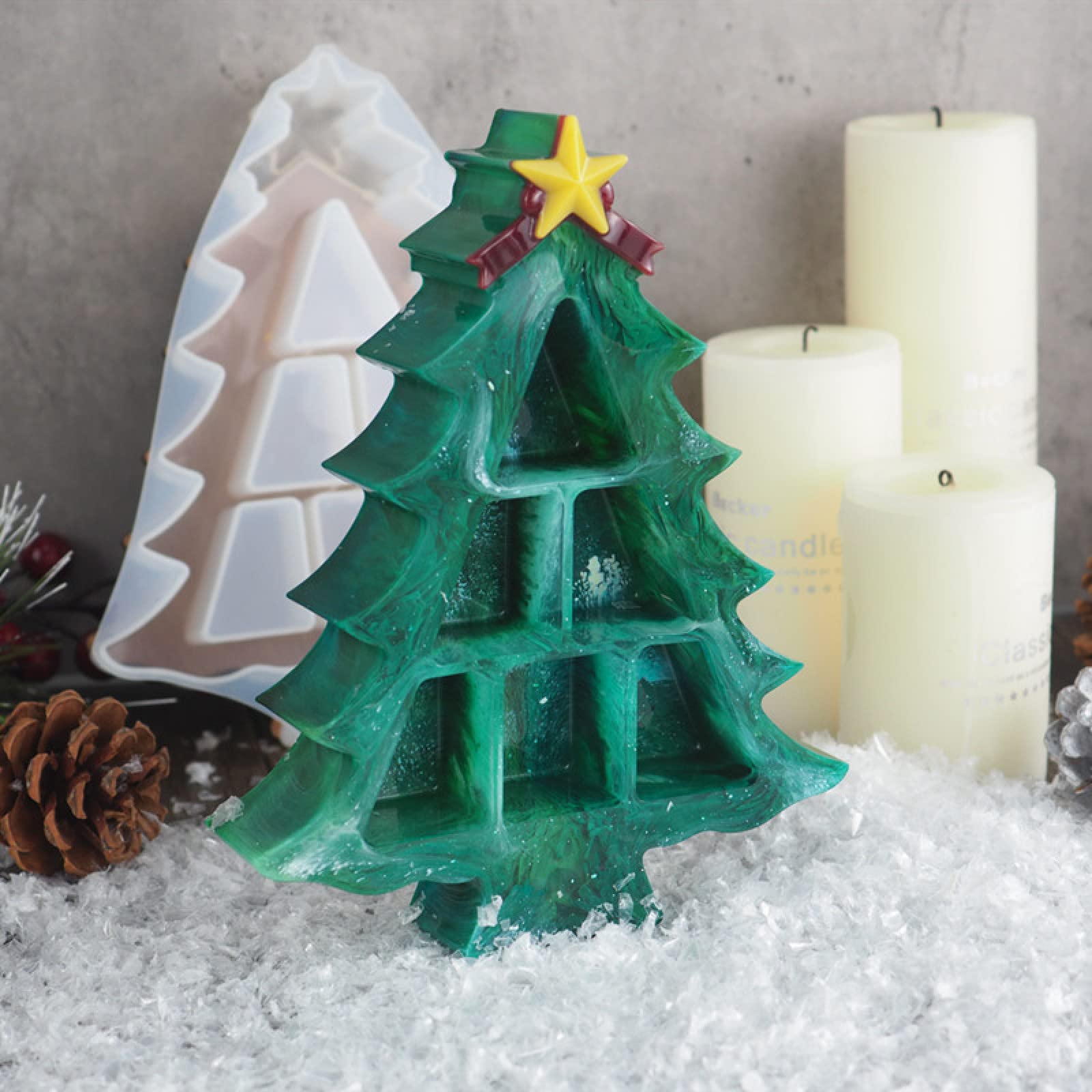 Christmas Tree Storage Box - Silicone Mold for DIY Epoxy Resin Jewelry Making, Tree Shape Mold for Crystal Crafts - Perfect for Holiday Decorations, Gift Boxes & Handmade Jewelry Storage
