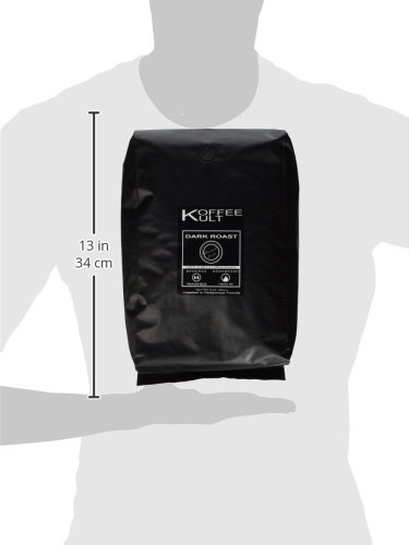 Premium Koffee Kult Dark Roast Whole Bean Coffee - 100% Arabica Gourmet Artisan Blend with Rich Chocolate & Cinnamon Notes - 80oz Resealable Bag for Freshness - Perfect for Home Brewing, Office Use & Gifts