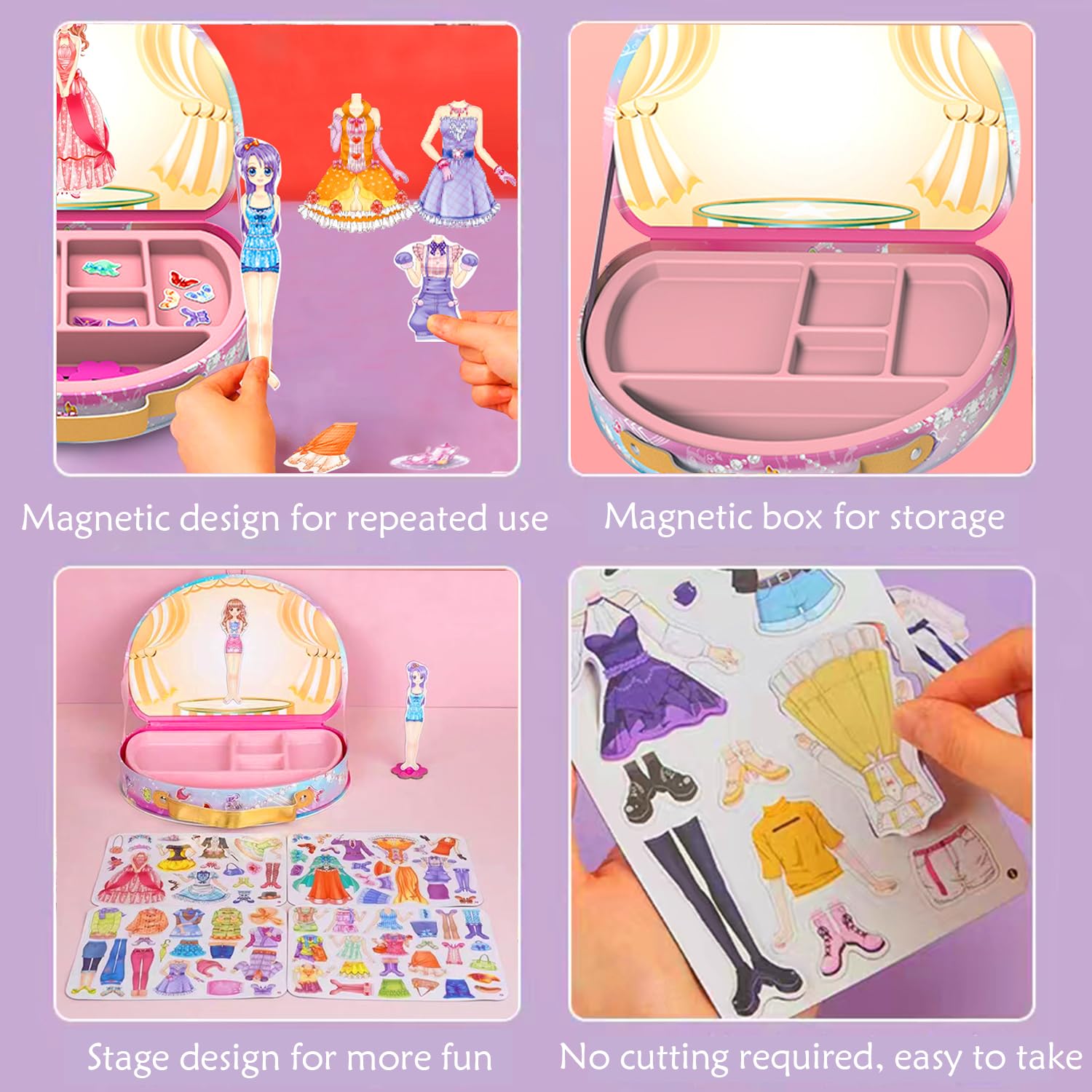 Magnetic Dress Up Doll Toy for Girls 3+, Pretend Play & Learning Gift for Birthday