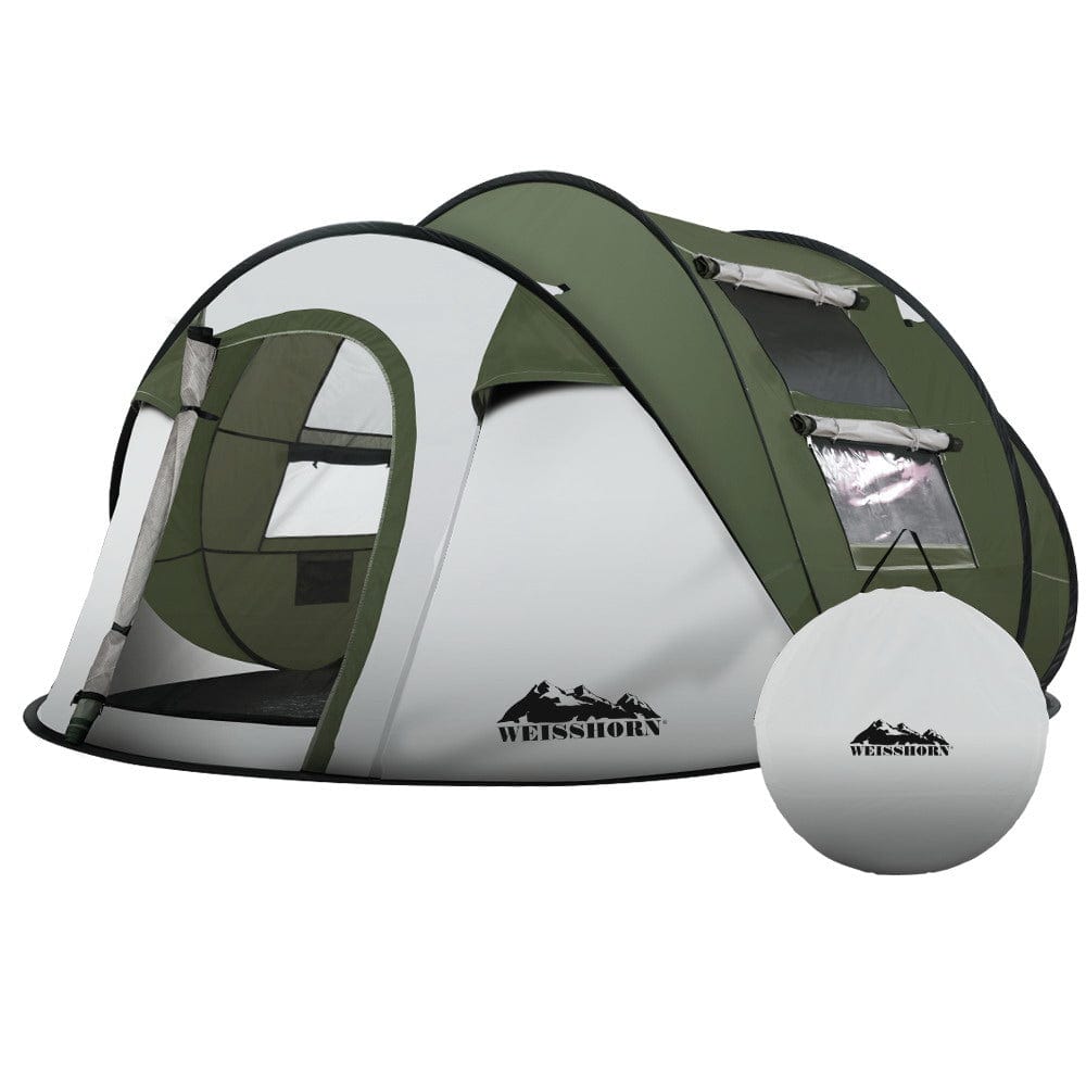 Weisshorn Instant Up Camping Tent for 4-5 Person - Easy Pop Up Family Tent for Hiking, Beach & Outdoor Adventures - Lightweight Dome Shelter for Camping, Picnics & Backpacking