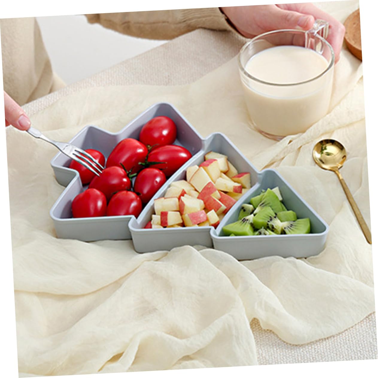 NOLITOY 6-Piece Christmas Tree Shaped Serving Tray Set - Reusable Plastic Snack Dish for Candy, Nuts, Fruits | Holiday Party Decor & Kitchen Serving Essentials