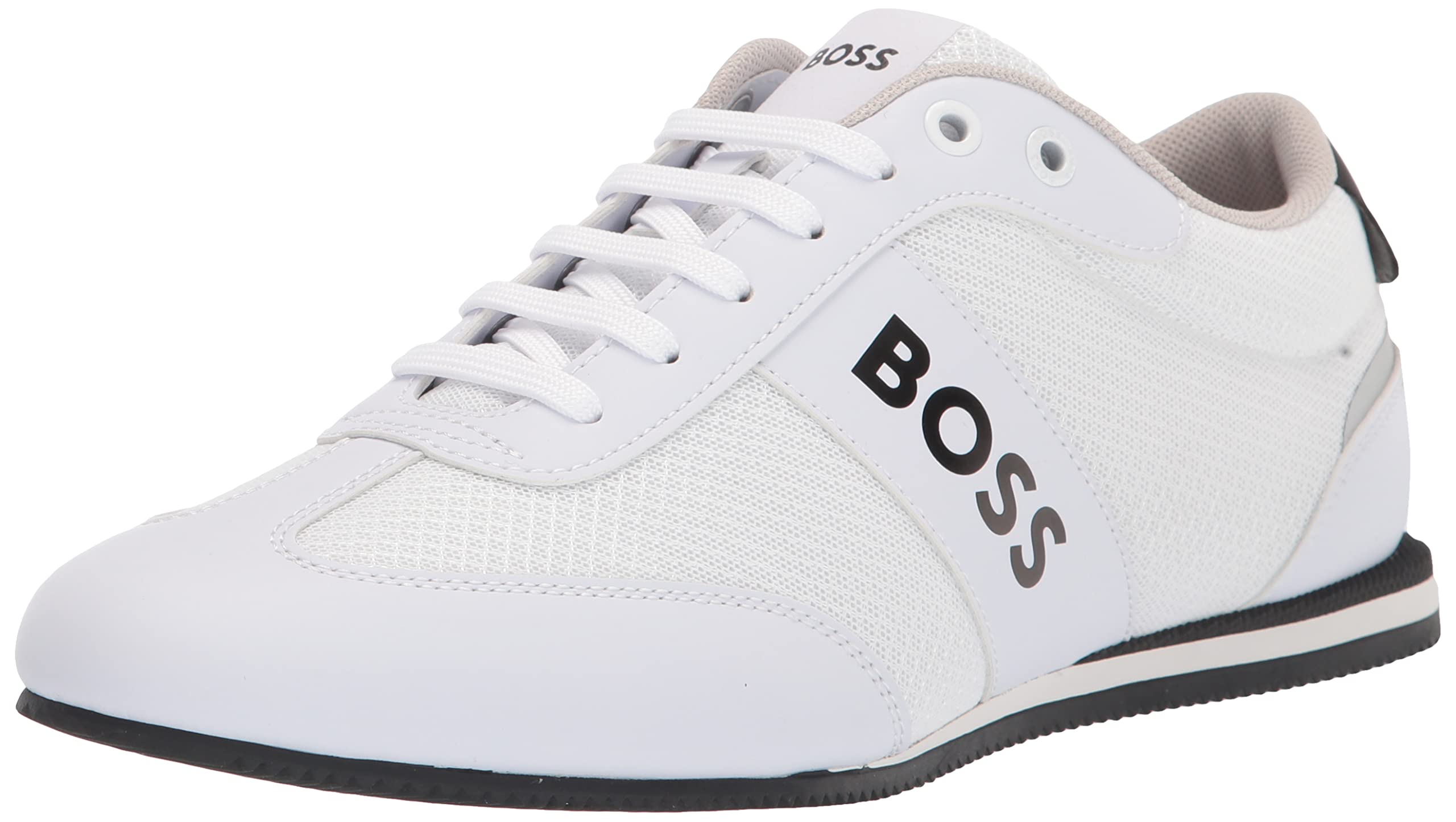 BOSS Men's Big Logo Nylon Mesh Sneakers - Lightweight Breathable Running Shoes for Men | Casual Walking & Gym Workout Shoes