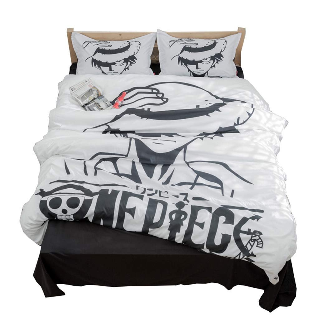 One Piece Monkey D. Luffy 3D Printed Anime Duvet Cover Set - 3 Piece Queen Size Bedding with Luffy Design | Perfect for Anime Fans, Themed Bedrooms & Gift Giving