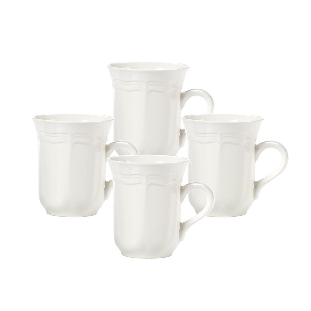 French Countryside® Set of 4 Porcelain Cappuccino Mugs - Elegant Coffee Cups for Home, Cafe & Gift Giving - Perfect for Morning Coffee, Tea & Hot Chocolate