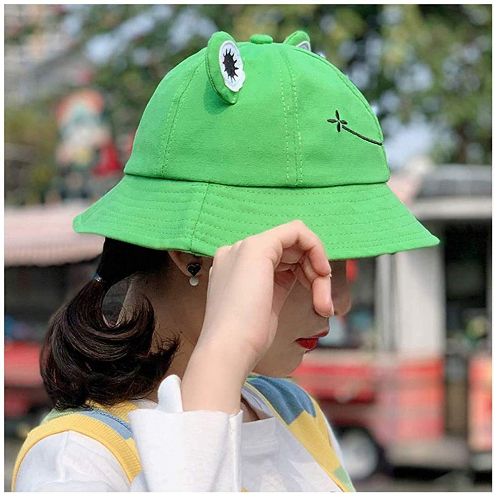SYcore Frog Bucket Hat for Adults & Kids - Breathable Summer Sun Hat for Women, Men, Teens - Cute Funny Green Frog Design - Perfect for Travel, Beach, Outdoor Activities & Fashion Accessories