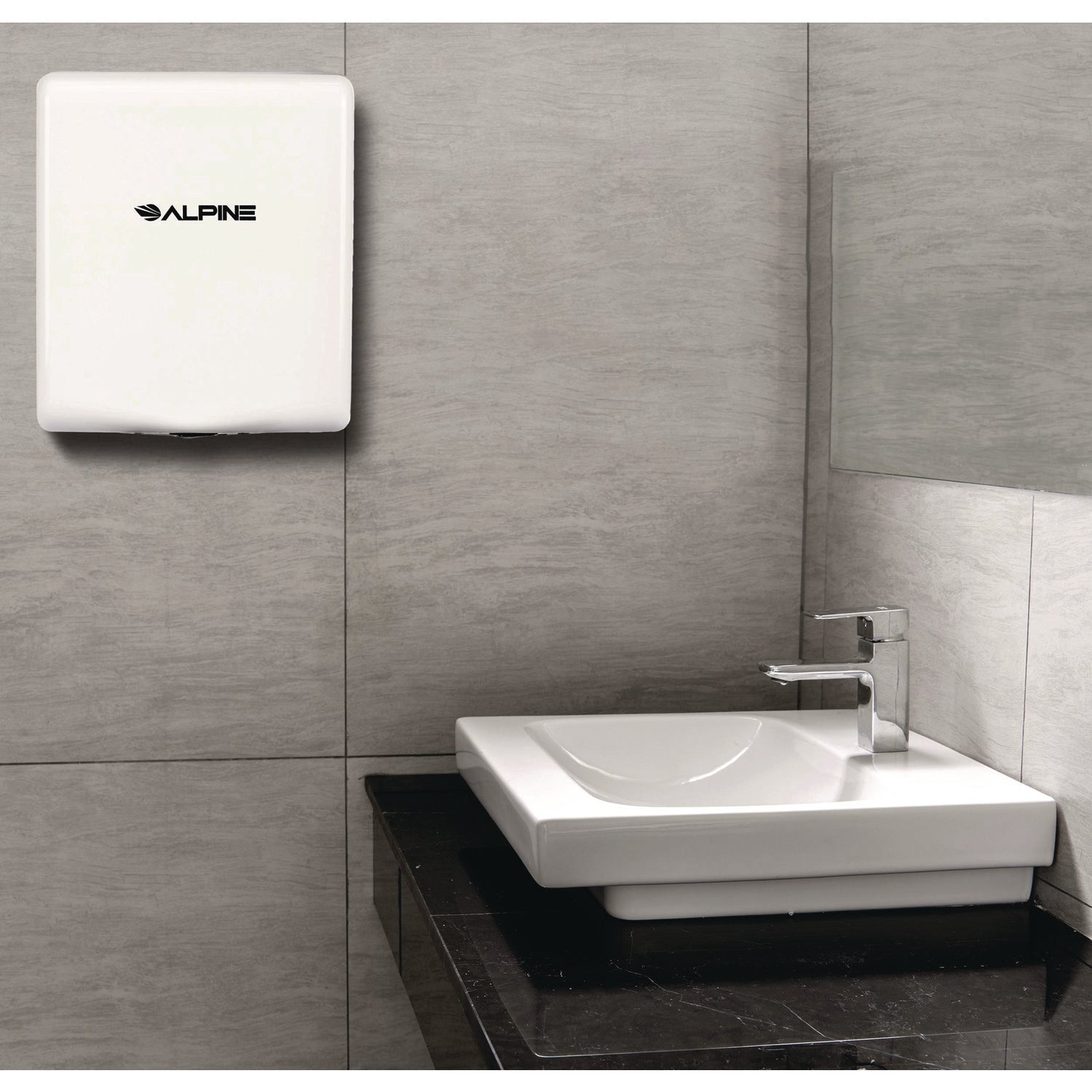 Alpine Industries Willow Commercial 120V Automatic Hand Dryer - Stainless Steel White - High-Speed Energy Efficient for Restaurants, Hotels & Public Restrooms (3.93