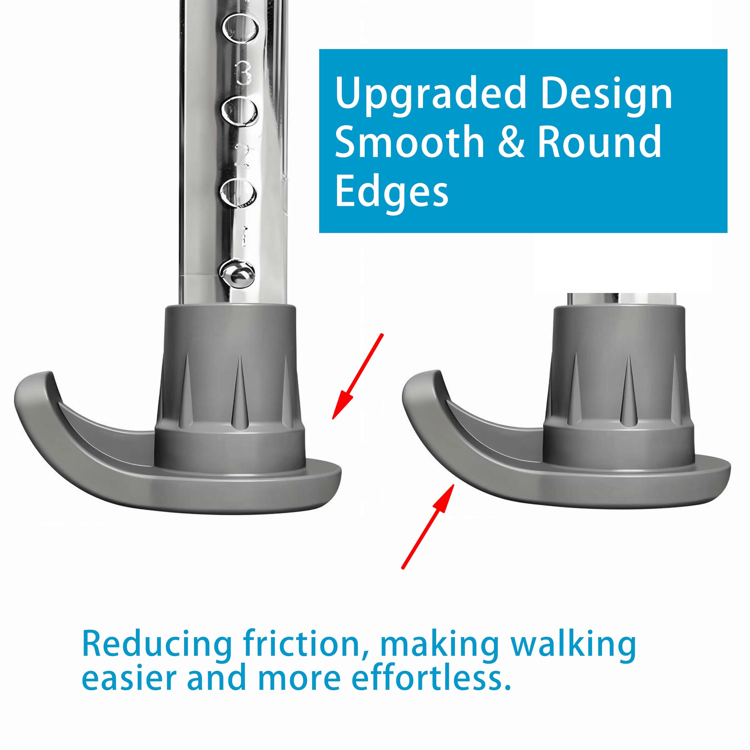 Upgraded Walker Ski Glides for Seniors - 4 Pack (1 1/8 Inch) | Folding Walker Accessories, Sliders & Gliders for Back Legs | Non-Slip Walker Feet Pads | Drive Rollator Replacement Parts | Ideal for Indoor/Outdoor Mobility Assistance & Elderly Care