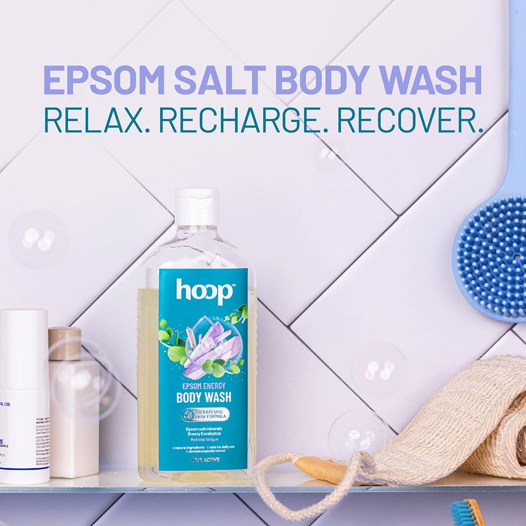 Epsom Salt Body Wash with Lavender - 300ml | Magnesium Sulfate Infused Shower Gel for Muscle Recovery, Relaxation & Skin Care | Perfect for Post-Workout, Hand & Foot Soak, Stress Relief Bath