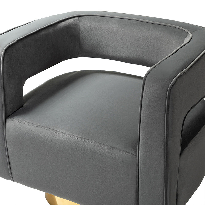 Agata Velvet Swivel Barrel Armchair - Modern Velvet Accent Chair with 360° Rotation for Living Room, Bedroom & Office