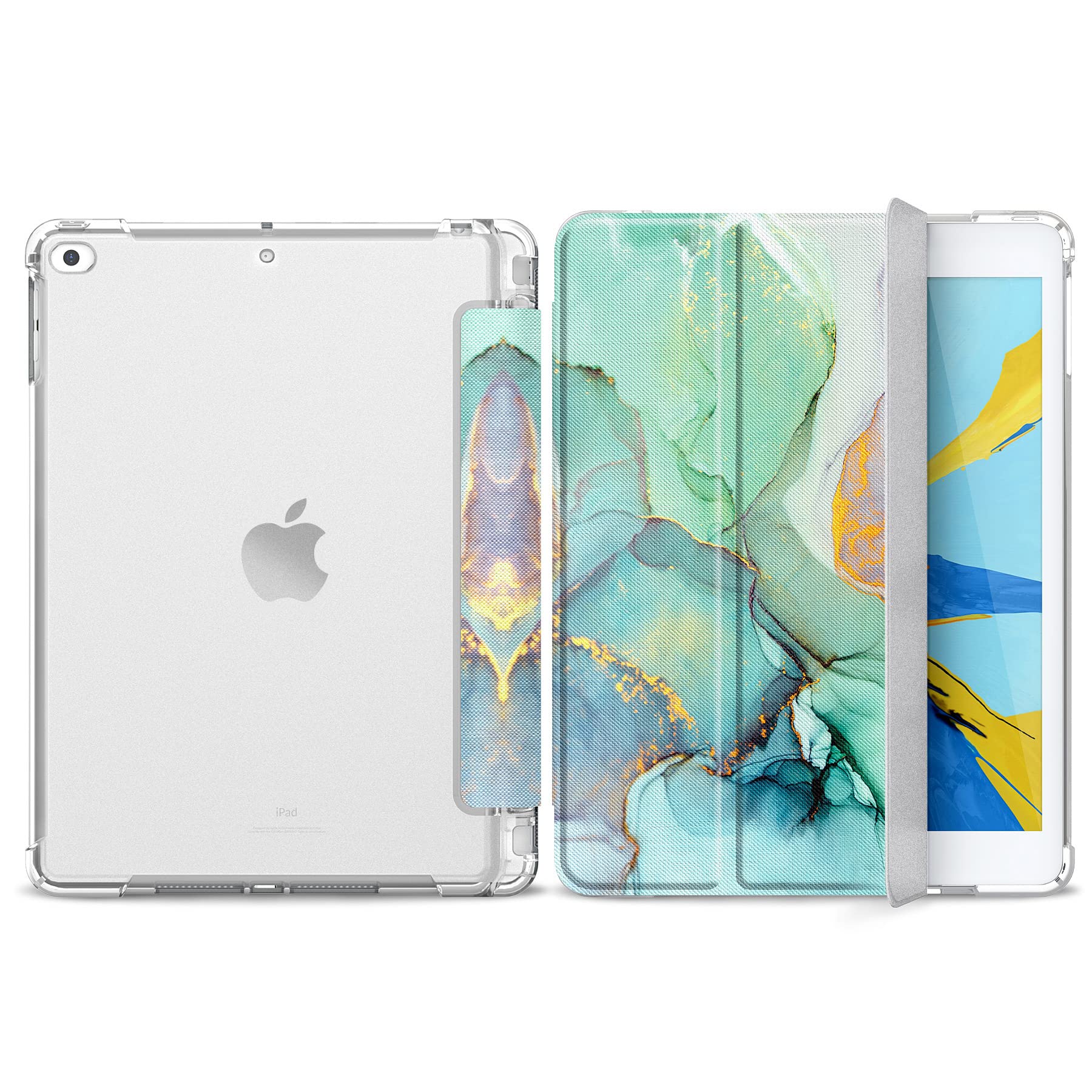 iPad 5th/6th Generation Case & iPad Air 2 Case - Slim Smart Folio Cover with Auto Wake/Sleep, Frosted Translucent Tri-fold Design, Multi-Angle Adjustable Stand for 9.7