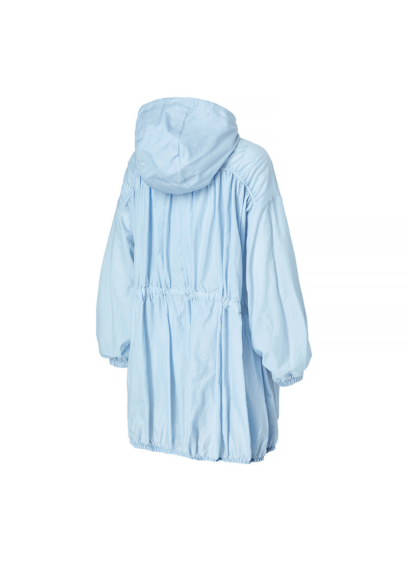 Stylish Airy Balloon Shirring Hood Long Jacket - Trendy Oversized Outerwear for Women | Perfect for Casual Outings, Layering & Streetwear Fashion