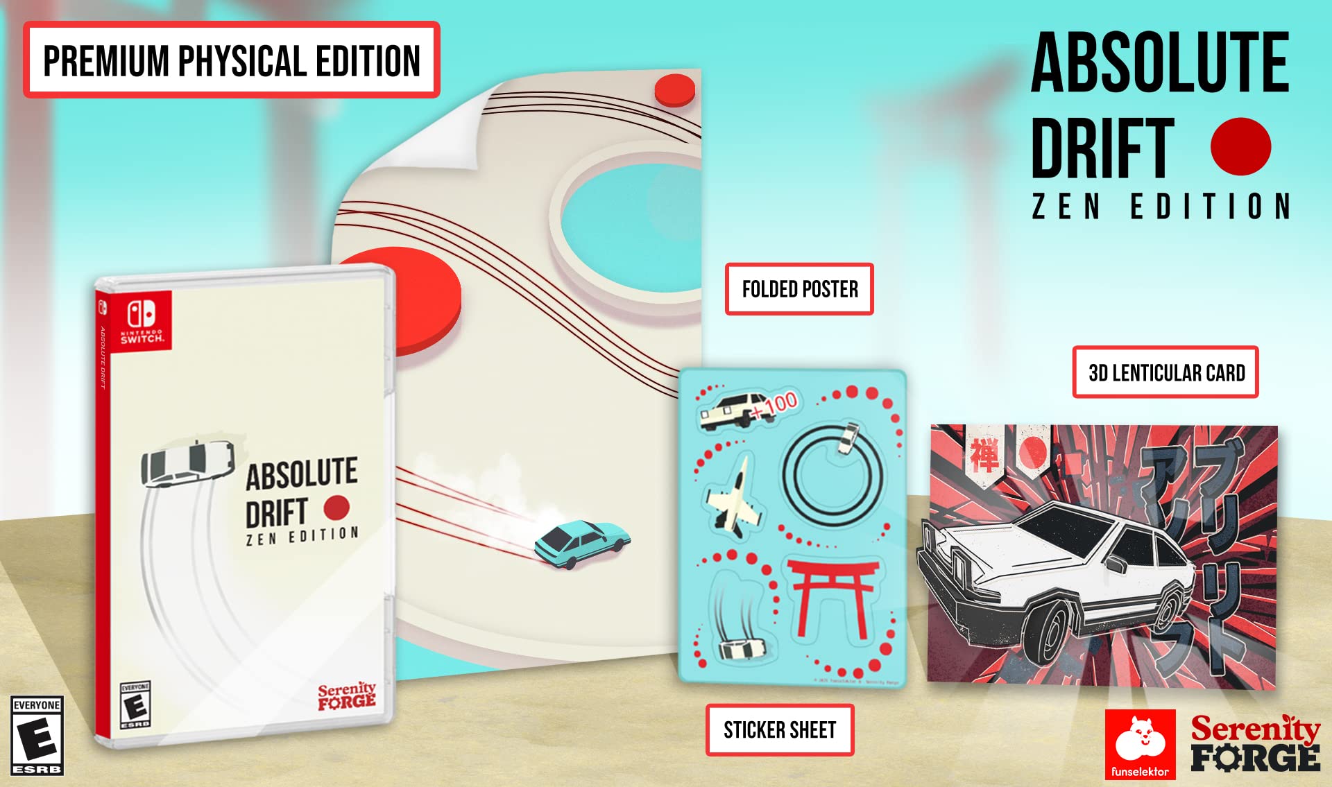 Absolute Drift: Zen Edition - Premium Physical Edition for Nintendo Switch - Racing Game for Relaxation & Stress Relief