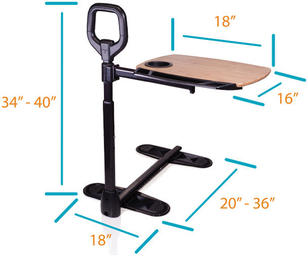 Stander Assist Tray - Adjustable Bedside Table for Meals, Laptops & Books - Perfect for Hospital, Elderly Care & Home Use