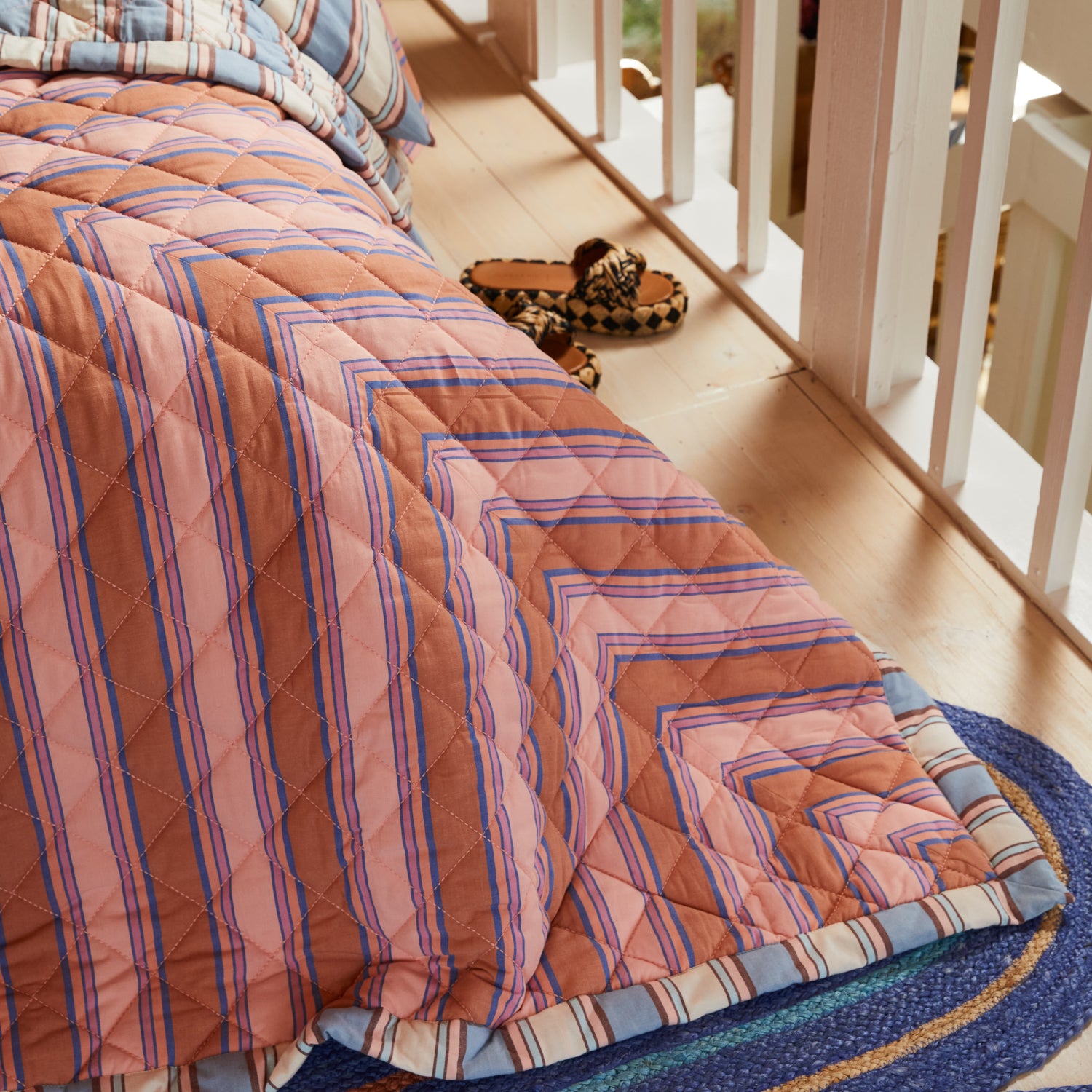 Samode Stripe Coverlet - Soft & Lightweight Bedspread for All Seasons | Perfect for Bedroom, Guest Room, and Dorm Decor